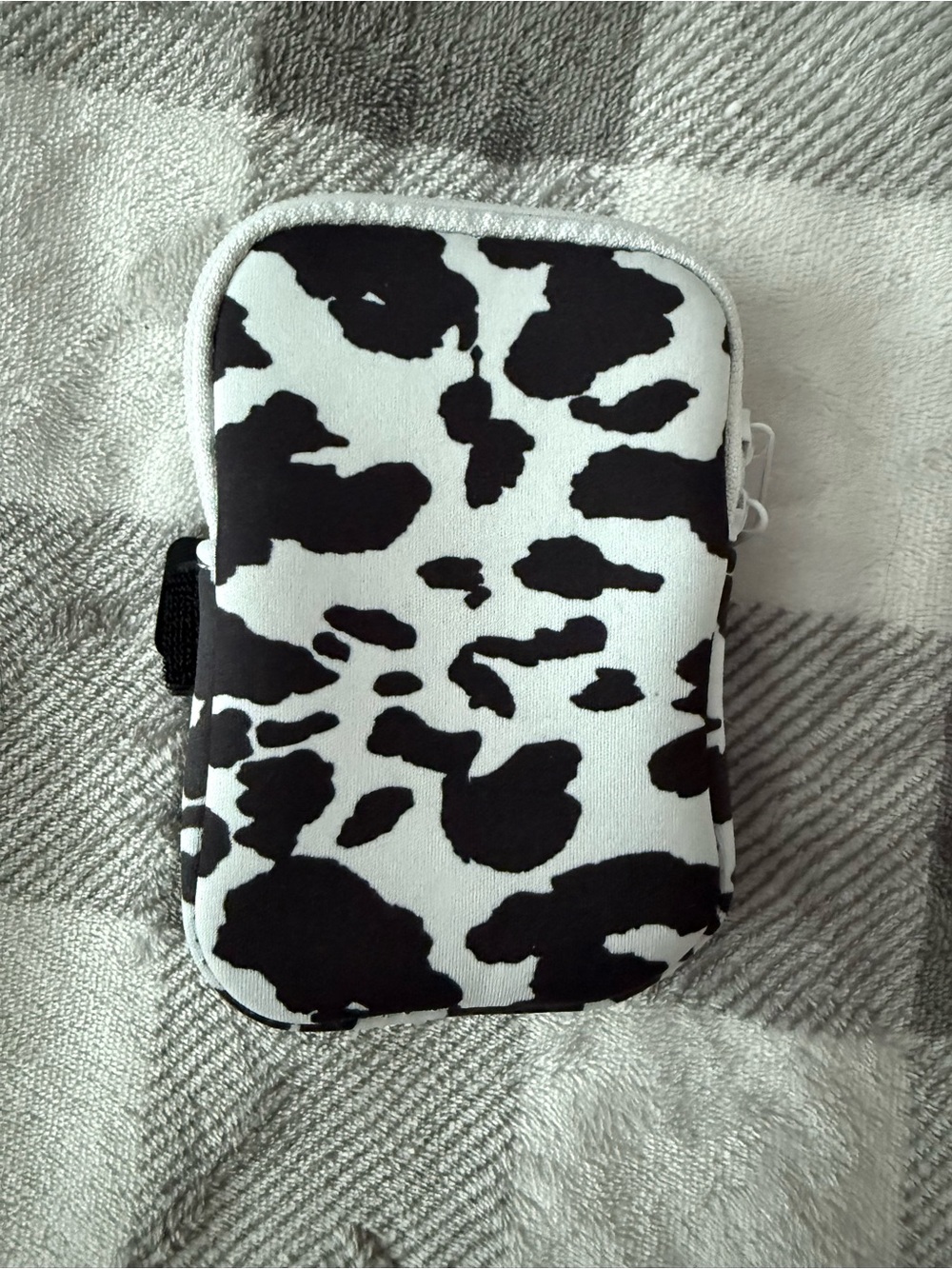 Black & White Cow Print Zip Pouch